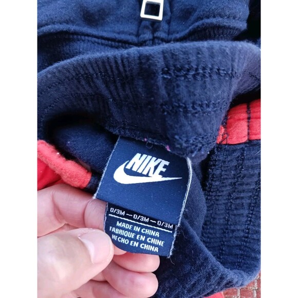 Nike Baby 0/3 Months Blue Orange Zip Up Hoodie and Pullon Shorts Set - Picture 4 of 4